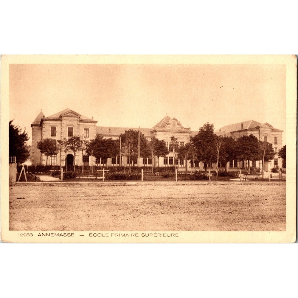 Vintage Annemasse Ecole Primaire Superieure France Postcard 12983